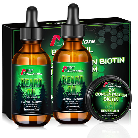 2X Concentration Biotin Beard Balm & Beard Oils - 3 Pack